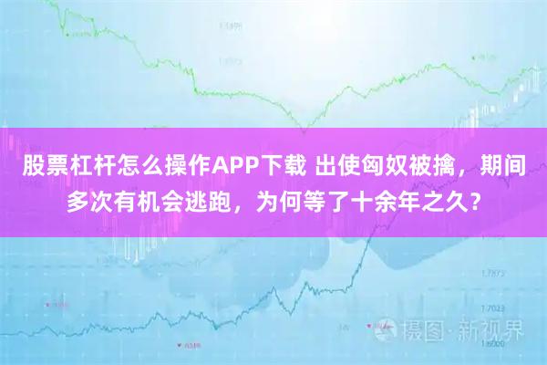 股票杠杆怎么操作APP下载 出使匈奴被擒，期间多次有机会逃跑，为何等了十余年之久？