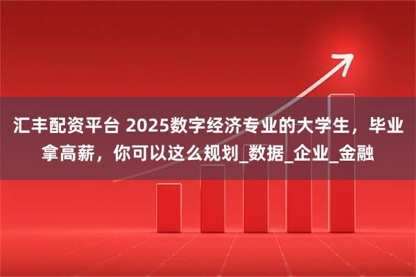 汇丰配资平台 2025数字经济专业的大学生，毕业拿高薪，你可以这么规划_数据_企业_金融